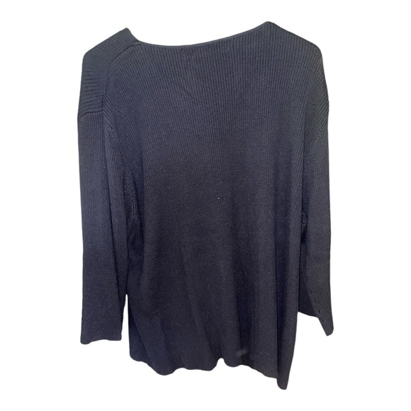 Josephine Chaus 3/4 Sleeve Black Silk Stretch V Neck  Size 3 Made In Hong Kong - Picture 2 of 5